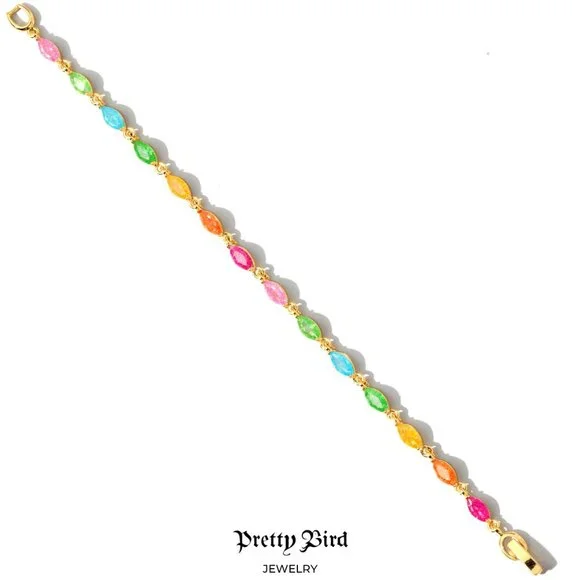 18K Yellow Gold Plated Marquis Candy Galaxy Bracelet - Picture 2 of 2